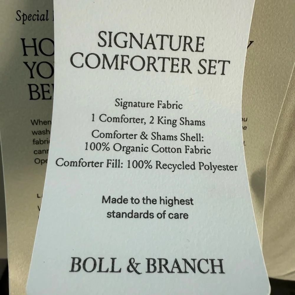 Boll & Branch NWT Signature Comforter & Shams🔥No Offer Item🔥